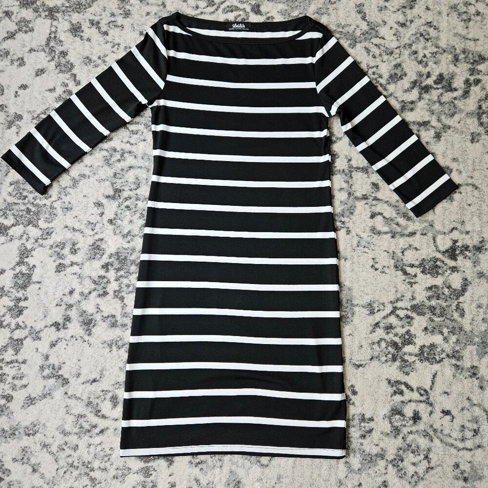 Lulus Black Striped Bodycon Dress